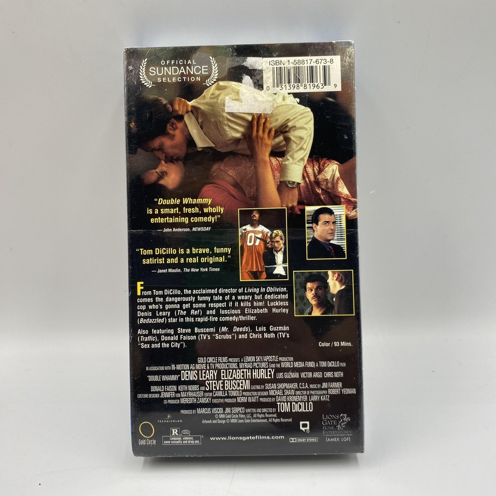 Vintage 2001 Double Whammy VHS Tom DiCillo Denis Leary Sealed Brand New Comedy - Picture 3 of 6